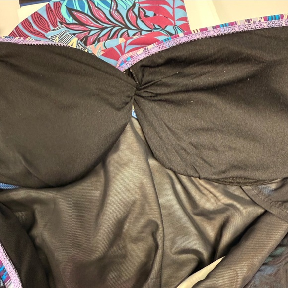 Swimsuits For All Swimsuit Swim Dress  16 C/D Cup 1-Piece Leaf Print Blue *flaw - Picture 7 of 10